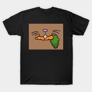 Bunny Mouth With Carrot Face Mask (Chocolate) T-Shirt